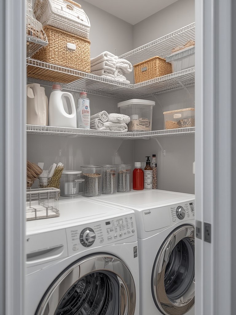 wire shelves in action