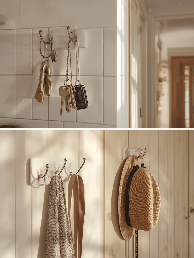 adhesive hooks in action