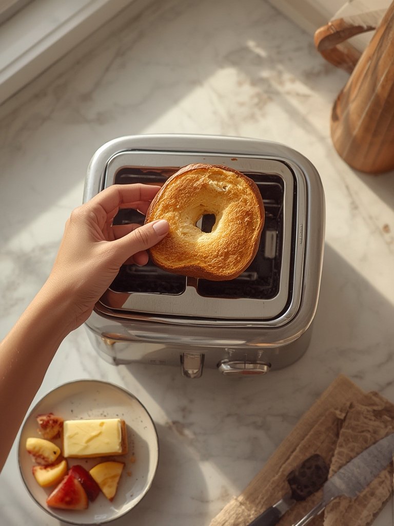 toaster bagels in action