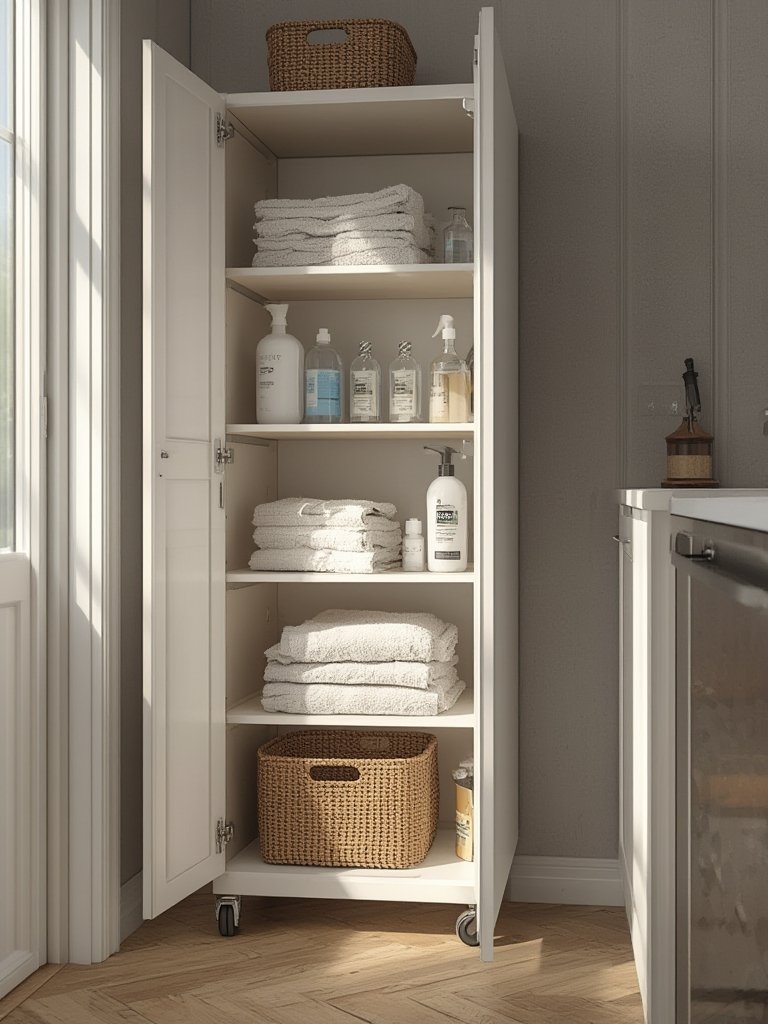 slim cabinet in action