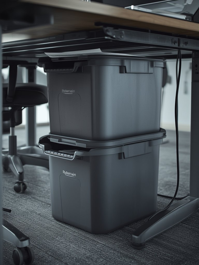 stackable trashcan in action