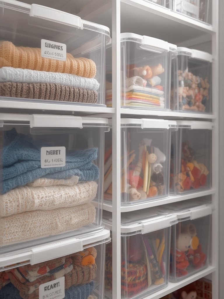 storage bins in action