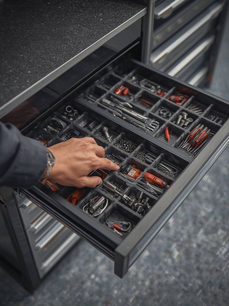 tool organizer in action