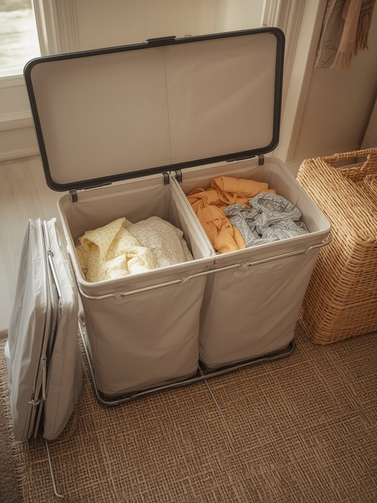 laundry hamper in action