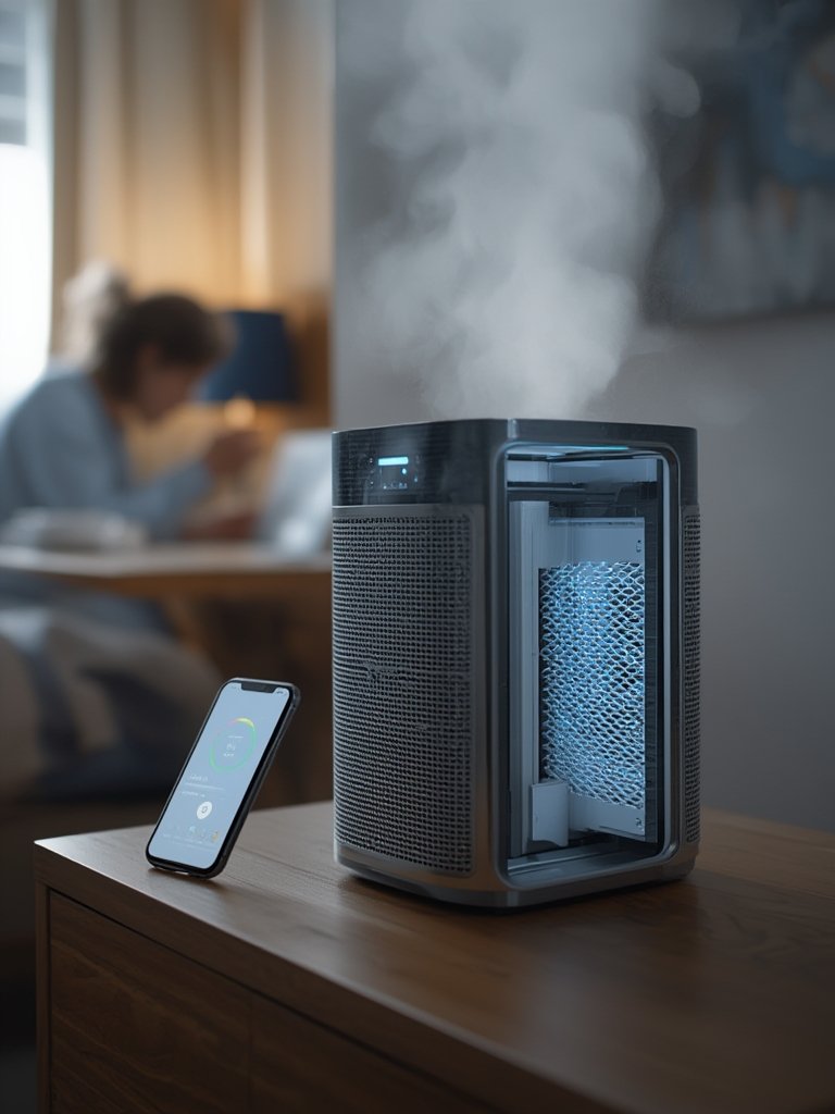 air purifier in action