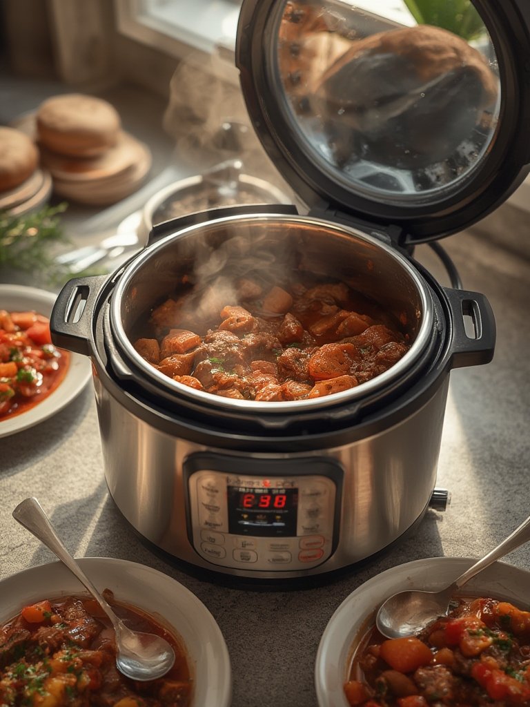 Pressure cooker in action