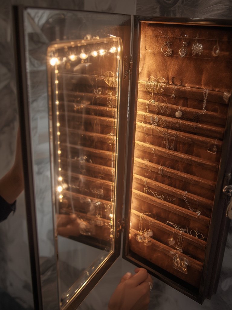 jewelry armoire in action