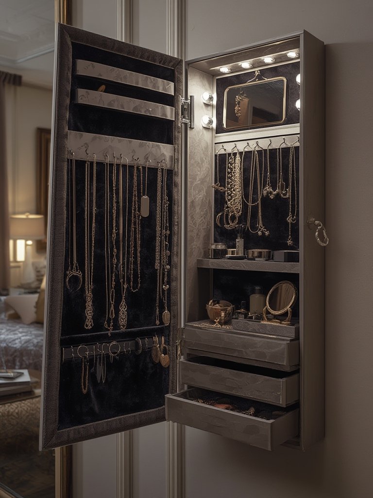 jewelry armoire in action