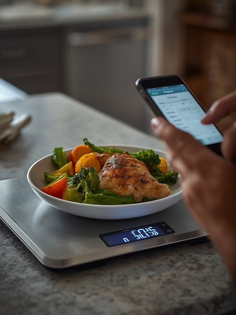 kitchen scale in action