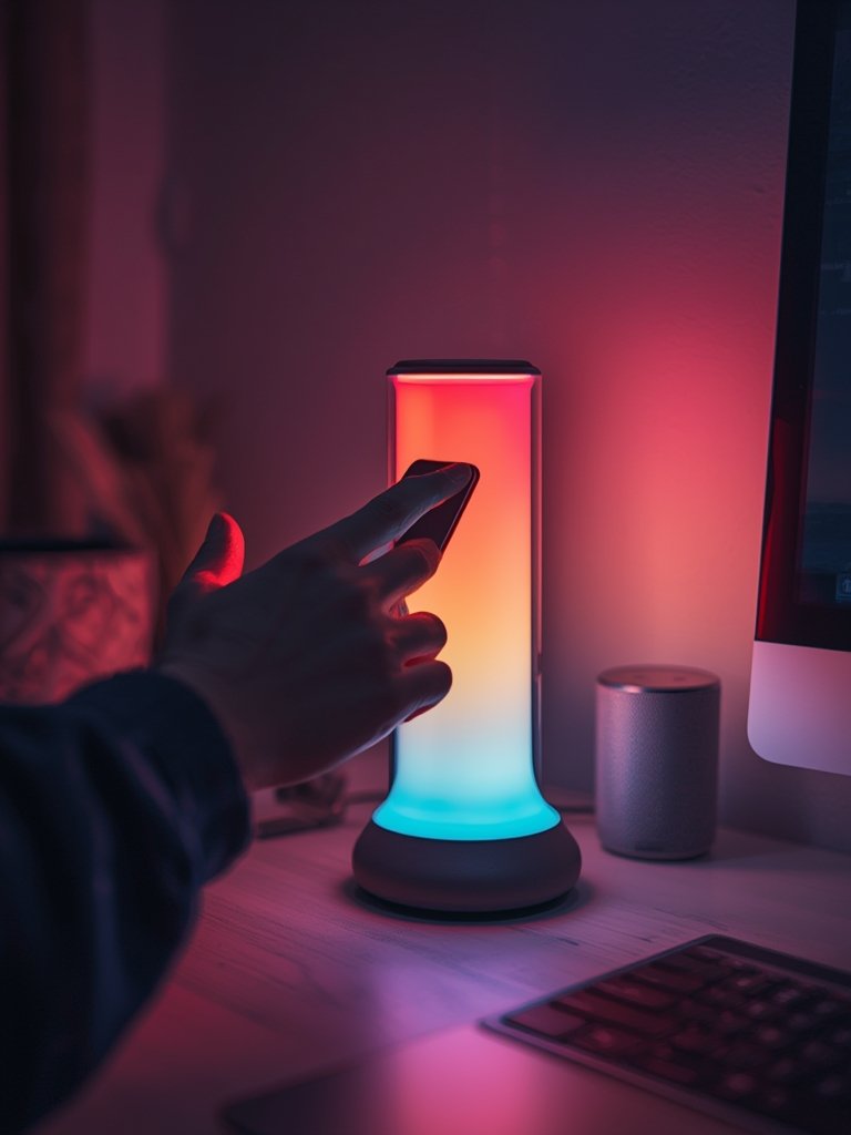 smart lamp in action